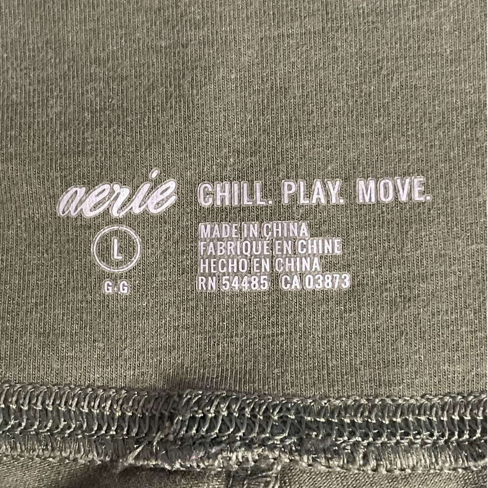 Aerie Womens Cutout Leggings Size L Olive Green - Picture 6 of 10